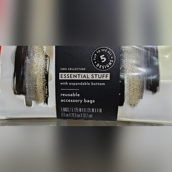 Ziploc contain the clutter Chic Collection reusable accessory bags 5 Pack - Picture 4 of 7